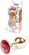 Boss of Toys - Boss Series - Gold Plug - Anale Plug - Buttplug - Gouden Plug - Diamant - S/M - Rood