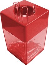 SDI - Paperclip dispensers - 45x45x70mm - Inclusief 100 paperclips! - Rood - 1 stuk