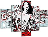 Art en verre Popart | Noir, rouge, blanc | 100x70cm 5Liège | Tirage photo sur verre |  F002249