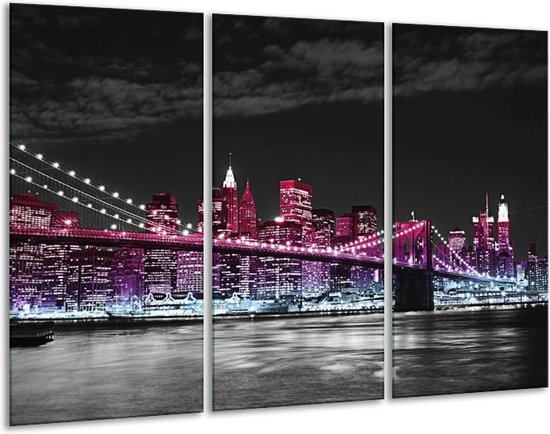 Pont de peinture sur toile | Noir, blanc, violet | 120x80cm 3 Liège