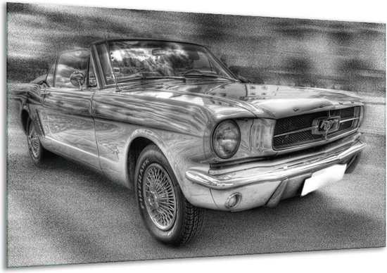 Canvas schilderij Mustang | Zwart, Wit, Grijs | | F001827