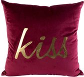 Sierkussen - Kussen - Kiss Bordeaux - 40x40xh10cm - Fluweel