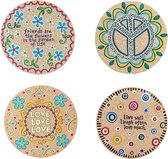 Zody Shop Onderzetters voor bekers & glazen - 8 onderzetters - materiaal is kurk - diameter 9 cm - handgemaakt - hitte bestendig