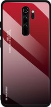 Voor Geschikt voor Xiaomi Redmi Note 8 Pro Gradient Color Glass Case (rood)