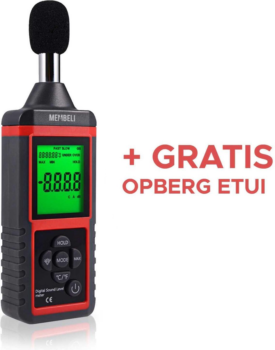 Mini Digitale Decibelmeter 30 dB tot 130 dB - Kleine Db Meter - Geluidsmeter - 31.5 Hz tot 8 KHz - L
