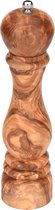 OLIVIEU ~ Olijfhouten Pepermolen Groot ~ 23  cm ~ Saveur - Houten Zoutmolen ~ Duurzame Kruidenmolen ~ Uniek ~ Handgemaakt ~ Origineel Cadeau