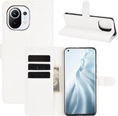 Xiaomi Mi 11 hoesje - MobyDefend Kunstleren Wallet Book Case - Wit - GSM Hoesje - Telefoonhoesje Geschikt Voor: Xiaomi Mi 11