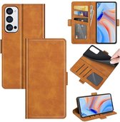 Oppo Find X3 Neo hoesje - MobyDefend Luxe Wallet Book Case (Sluiting Zijkant) - Lichtbruin - GSM Hoesje - Telefoonhoesje Geschikt Voor: Oppo Find X3 Neo