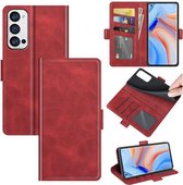 Oppo Find X3 Neo hoesje - MobyDefend Luxe Wallet Book Case (Sluiting Zijkant) - Rood - GSM Hoesje - Telefoonhoesje Geschikt Voor: Oppo Find X3 Neo