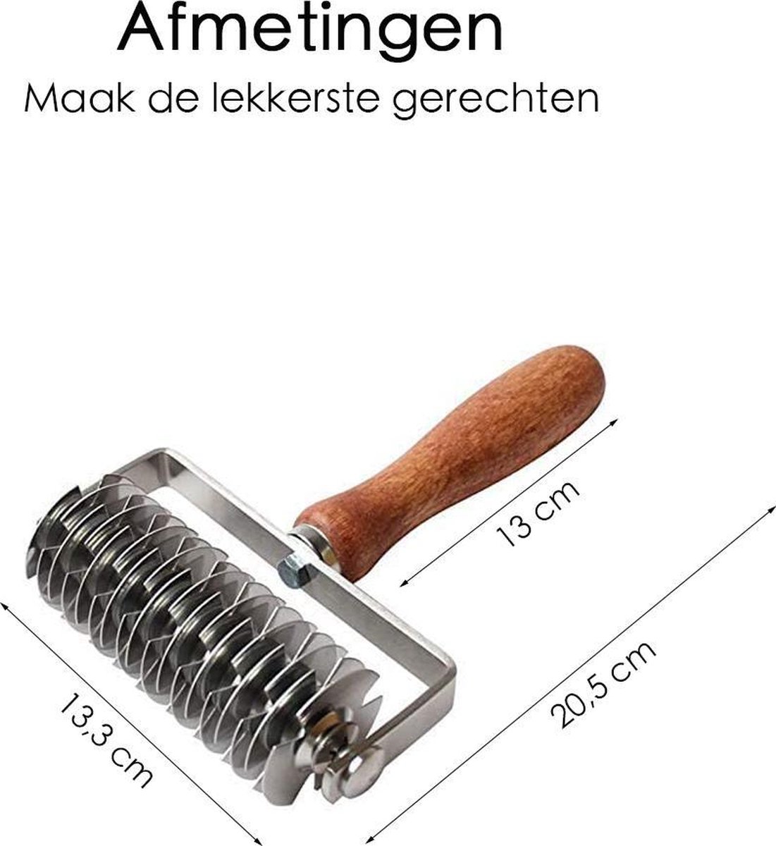 Ergonomische RVS Deegroller Met Handvat - 33/38/43 Cm - Anti-aanbak Voor Pizza & Gebak