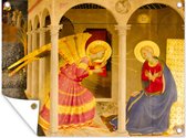 Tuin decoratie De annunciatie - schilderij van Fra Angelico - 40x30 cm - Tuindoek - Buitenposter