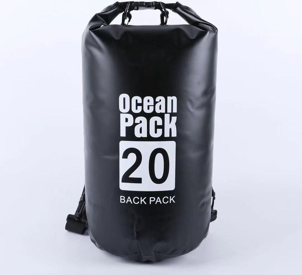 Waterdichte Tas - Dry bag - 20L - Zwart - Ocean Pack - Dry Sack - Survival Outdoor Rugzak - Drybags - Boottas - Zeiltas