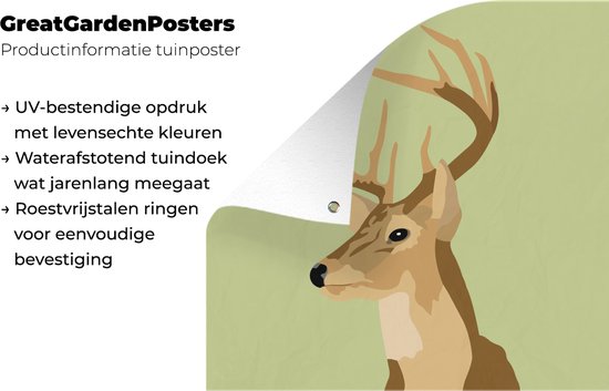 Une illustration d'une tête de cerf affiche de jardin 30x40 cm - petit - Toile de jardin / Toile d'extérieur / Peintures d'extérieur (décoration de jardin)