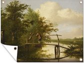Tuinschilderij Landschap - Schilderij van G.J.J Van Os - 80x60 cm - Tuinposter - Tuindoek - Buitenposter