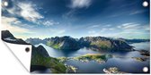 Affiche de jardin Fjords - Vue panoramique Lofoten Norvège 80x40 cm - Toile de jardin / Toile d'extérieur / Peintures pour l'extérieur (décoration de jardin)