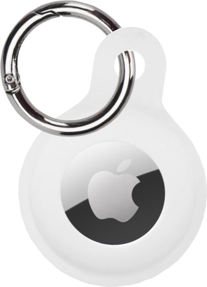 Hoesje Geschikt voor Apple AirTag Sleutelhanger Hoes Siliconen Hoesje - Siliconen Hoesje Geschikt voor Apple AirTag-Sleutelhanger Hoesje - Wit