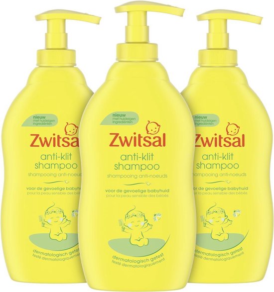 Zwitsal Baby Anti-Klit Shampoo - 3 x 400 ml - Voordeelverpakking