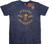 Avenged Sevenfold Heren Tshirt -L- Logo Blauw
