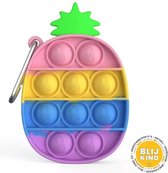 Blij Kind - Fidget - Popit - Mini - Ananas - Roze - Geel - Blauw - Paars - Sleutelhanger