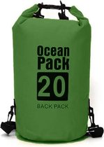 Waterdichte Tas - Dry bag - 20L - Groen - Ocean Pack - Dry Sack - Survival Outdoor Rugzak - Drybags - Boottas - Zeiltas