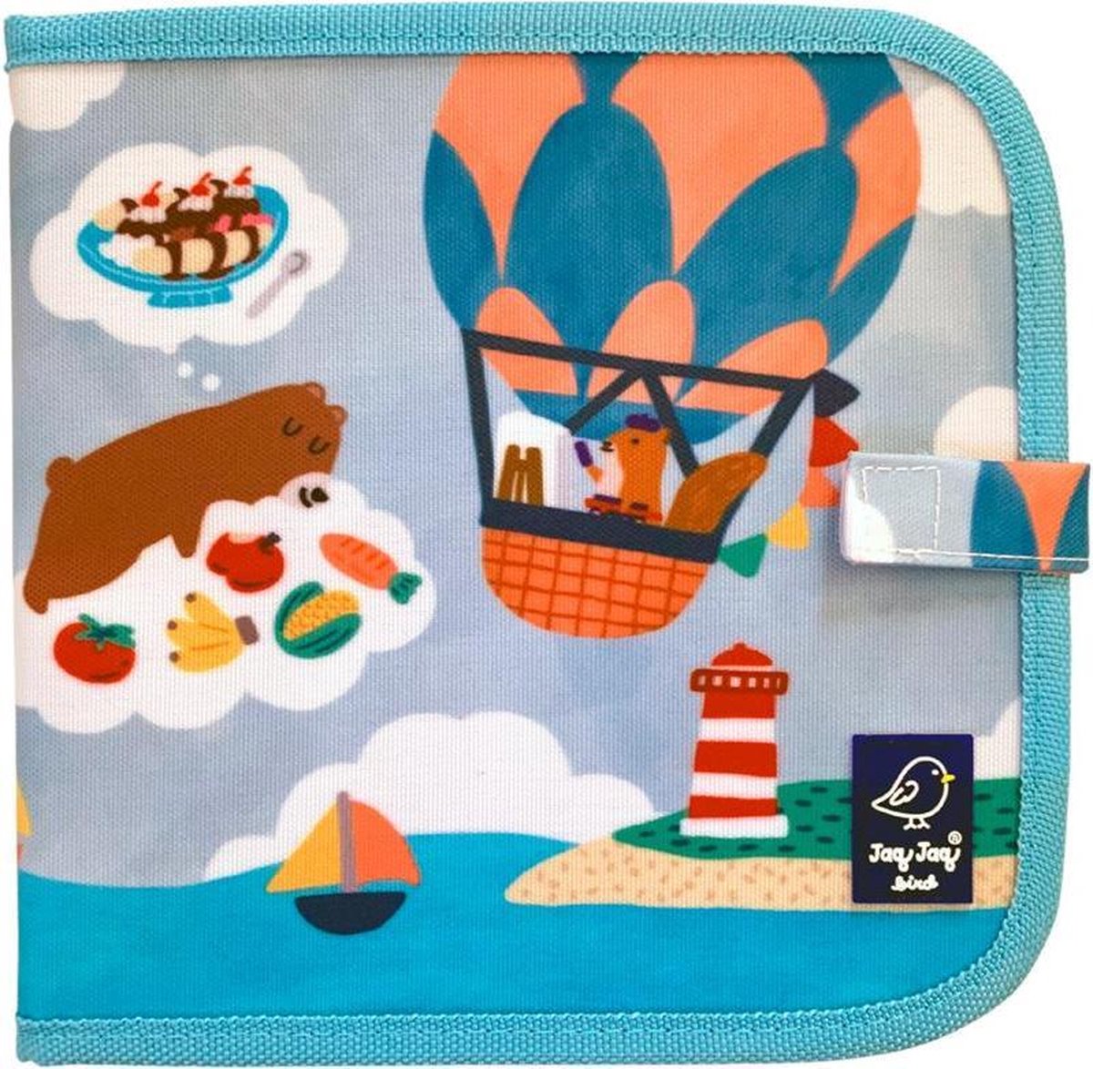 Jaq Jaq Bird Tekenboek Luchtballon 20 X 20 Cm Blauw 5-delig
