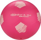 Get & Go Voetbal PVC - 21 cm - Fluorroze/Wit/Antraciet - 21