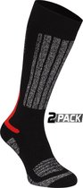 Starling Ski Socks Jr - Lot de 2 - Fernie - Noir / Gris / Rouge - 27/30