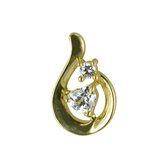 Silventi 9NBSAM-G1900034 Gouden hangertje - Dames - Fantasie - Zirkonia - 11 x 7 mm - 14 Karaat - Bedel - Goud