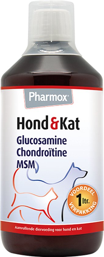 Pharmox Hond & Kat Glucosamine 1000 ml - Belangrijke bouwsteen voor honden en katten - Geschikt voor ieder type hond of kat