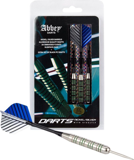 Abbey Darts Dartspijlenset 3d Flight Nikkel Silver Geel/zilver van Abbey Darts — afbeelding 3