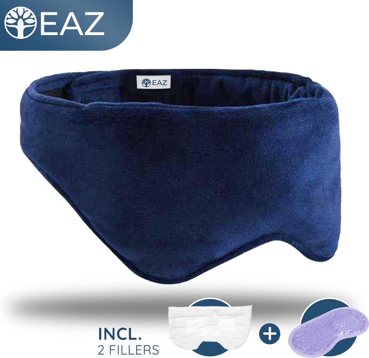 EAZ® Verzwaard Slaapmasker Incl. Koelfiller en Bewaarhoes - Verwarmd Oogmasker - Relax - Migraine -