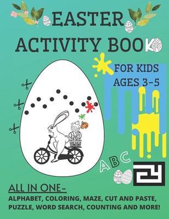 Easter Activity Coloring Book for kids ages 3-5