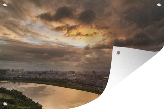 Nuage coloré sur Nanning en Chine affiche de jardin 120x80 cm - Toile de jardin / Toile d'extérieur / Peintures pour l'extérieur (décoration de jardin)