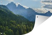 Tuindecoratie Het beboste berglandschap van het Nationaal Park Gesäuse in Oostenrijk - 60x40 cm - Tuinposter - Tuindoek - Buitenposter