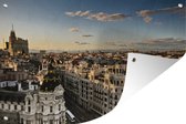 Muurdecoratie Madrid - Skyline - Spanje - 180x120 cm - Tuinposter - Tuindoek - Buitenposter