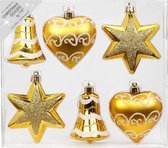 12x stuks kunststof kersthangers figuurtjes goud 9 cm kerstornamenten - Kunststof ornamenten kerstversiering