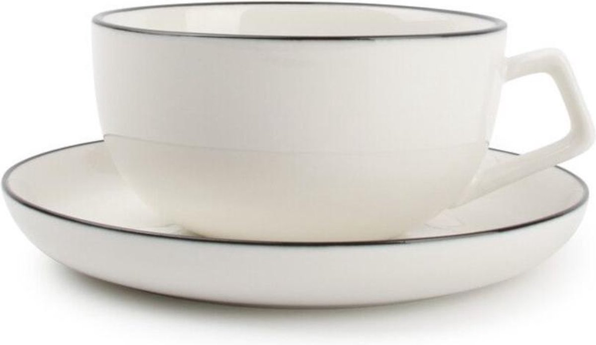 Salt&Pepper - Kop - 22cl - en schotel - wit - Studio Base - set/4