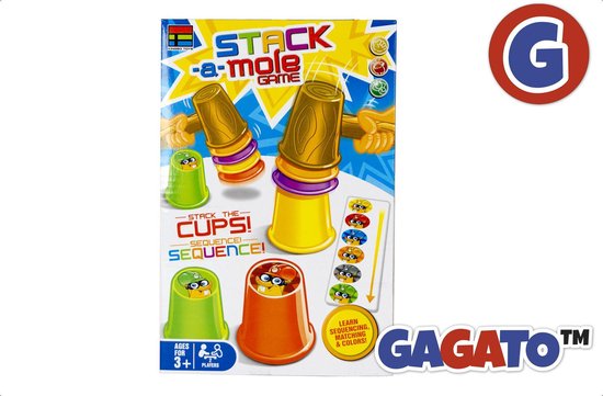 Stack-A-Mole Game - Stapelen in een race tegen de klok - Educatief - Motoriek - Leerspel - Spelletjes voor Kinderen