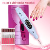 Nolad | Elektrische Nagelvijl | Nagelvijl met Freesjes en rolletjes | 6 bitjes | Voor acryl-, gel- en natuurlijke nagels | Professionele manicure en pedicure set | Wit