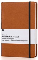 Gestippelde Bullet Journal - A5 - Met Pennenlus - Tijdschrift - Notebook - Journals - Bruin - Grijs