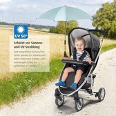 ShineSafe Parasol voor kinderwagen, universeel bruikbaar, draai- en kantelbaar, mint,Unisex