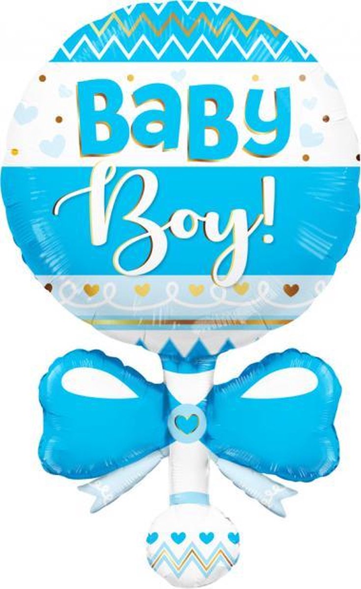 FOLIEBALLON XL 36 inch- 90 cm – BABY RAMMELAAR BLAUW.