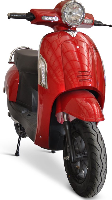 Escoot.be retro rood *elektrische scooter* 45 km/h - litheum batterij -  scooter - brommer | bol.com