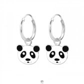 Oorbellen meisje zilver | Zilveren oorringen, panda hanger