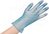 10x 100 blauwe vinyl handschoenen Premium (IN DE MAAT: L = 8/9)