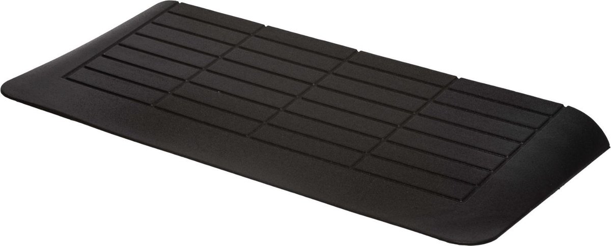 Deluxe Rubberen Drempelhulp 4,5 cm - Toepassingsgebied Binnen, Buiten - Breedte 90 cm - Antislip - Oprijplaat - Drempelhelling - Oprijhelling