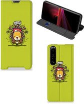 Flipcover Sony Xperia 1 III Smartphone Hoesje Doggy Biscuit