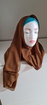 Instant Hijab | Hoofddoek | Comfortabele Omslagdoek | Chiffon | One Size | Bruin