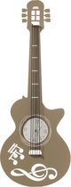 Arti - Mestieri - klok - metalen - wandklok - gitaar - beige - Italiaans - Design