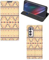 GSM Hoesje OPPO Find X3 Neo Wallet Bookcase Aztec Yellow